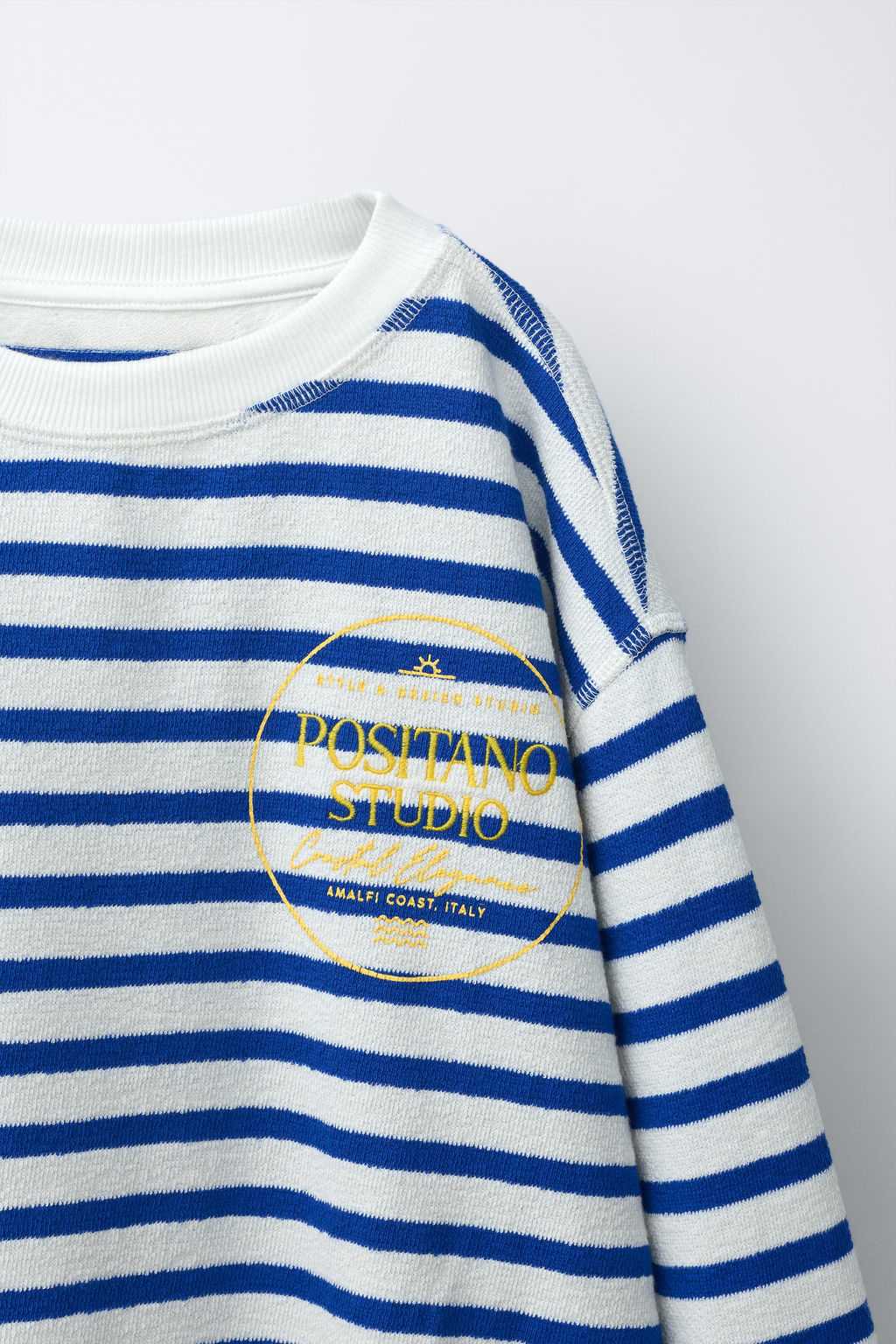 CAMISETA RAYAS Y TEXTO / Azul - Zara фото 2