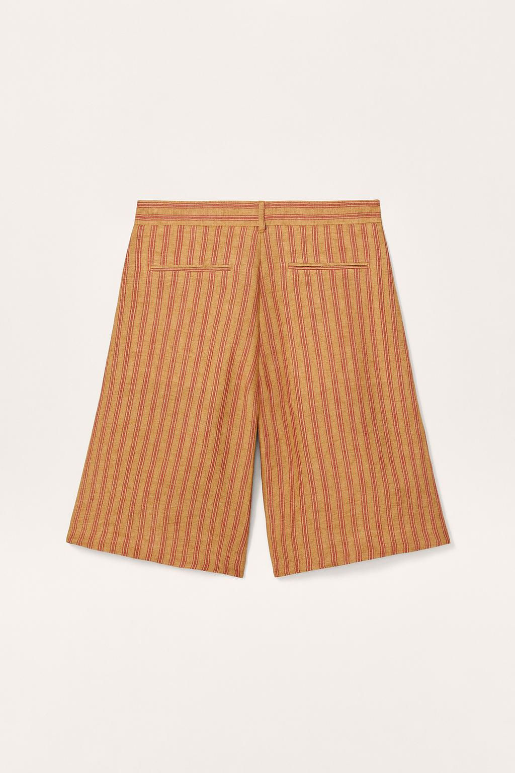 LIMITED EDITION STRIPED LINEN BERMUDA SHORTS - Zara фото 5