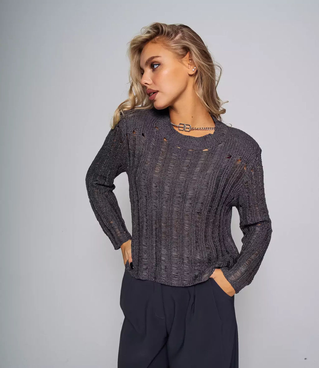 Джемпер #КТ8938, тёмно-серый