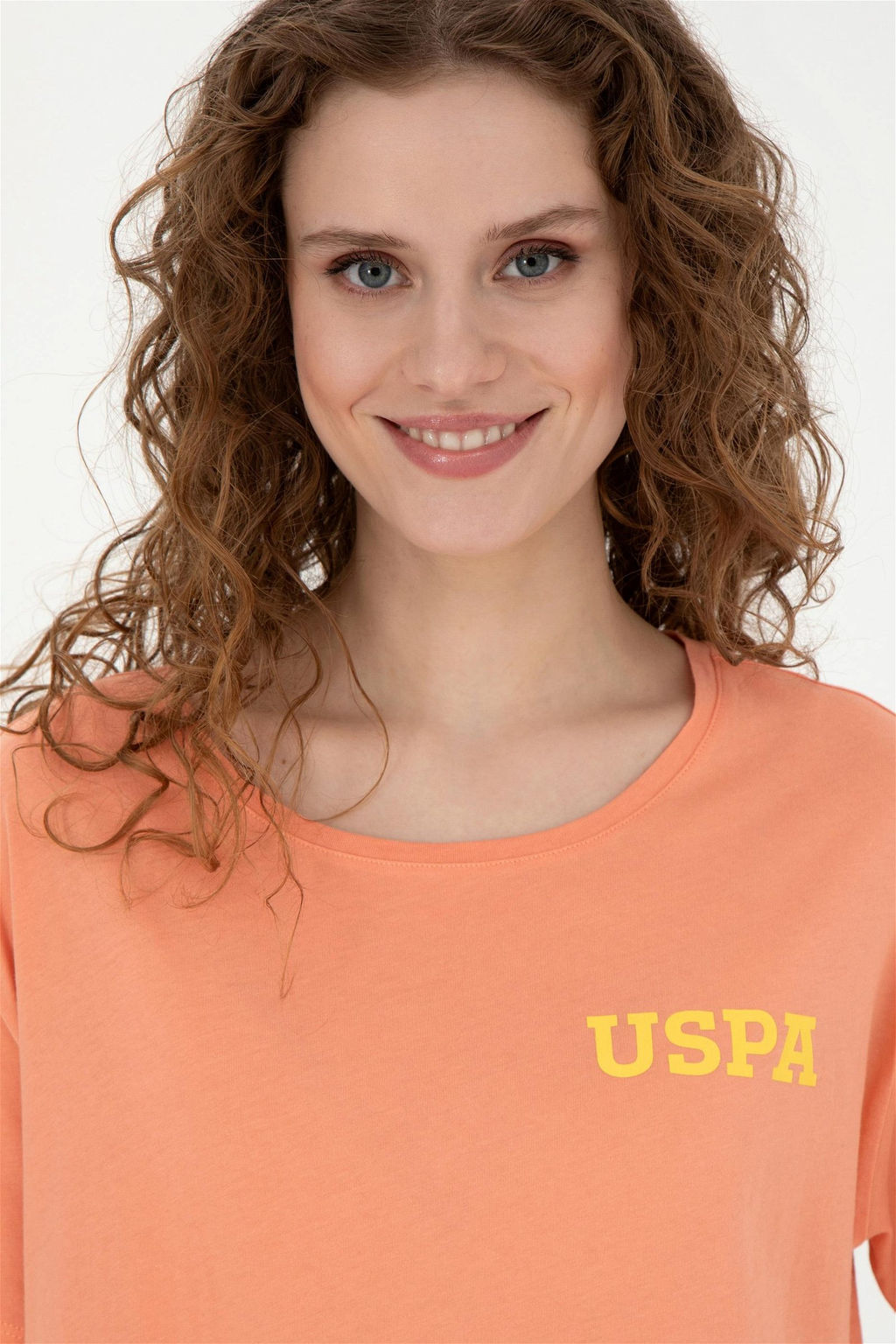 Женская футболка с круглым вырезом лососевого цвета - U.s. polo assn фото 2