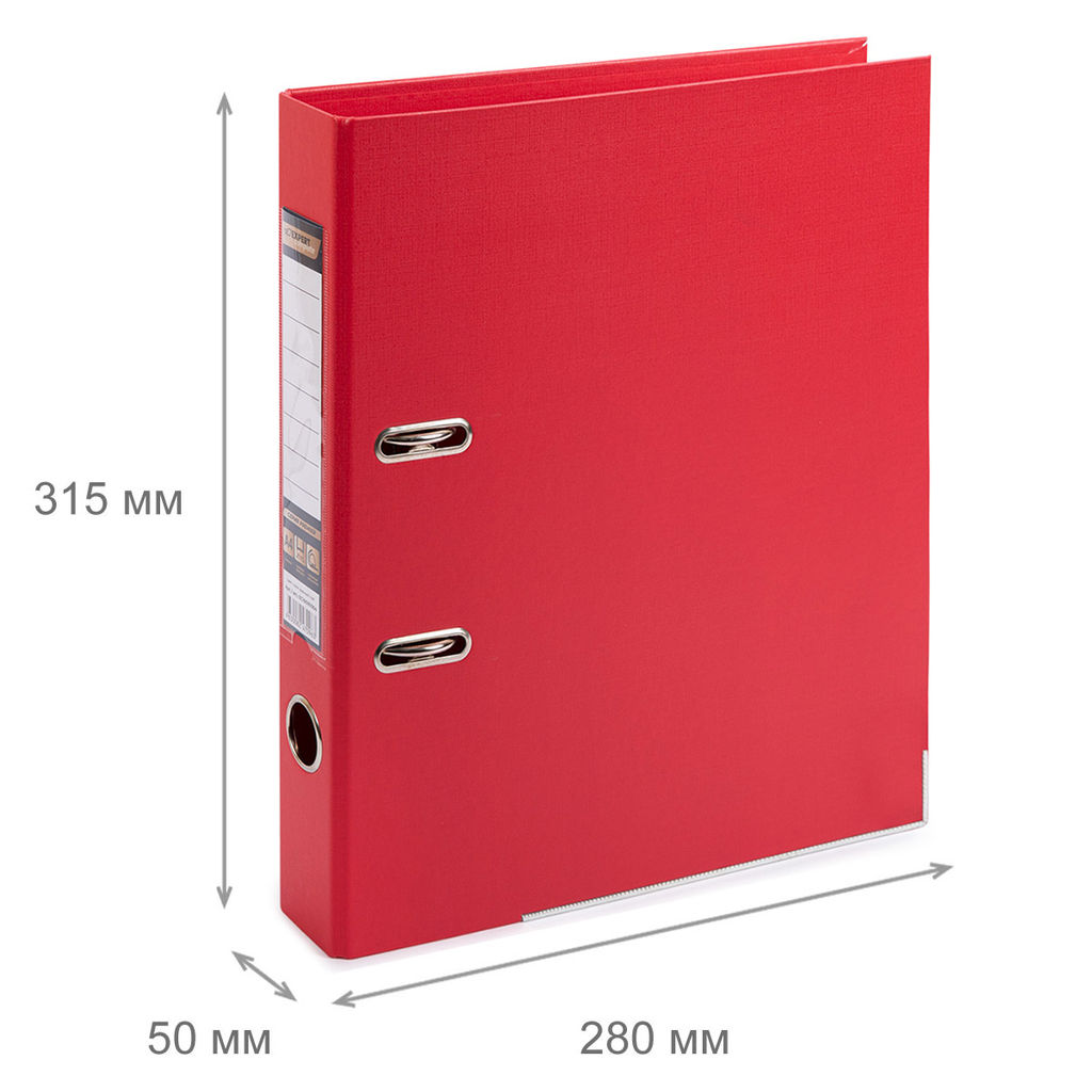 Expert Complete Регистратор PVC, 2-х стороннее покрытие, мет.уг. 50 мм 50 шт. Premier A4 арочный механ. (разб.) лён красный ЕС100161004