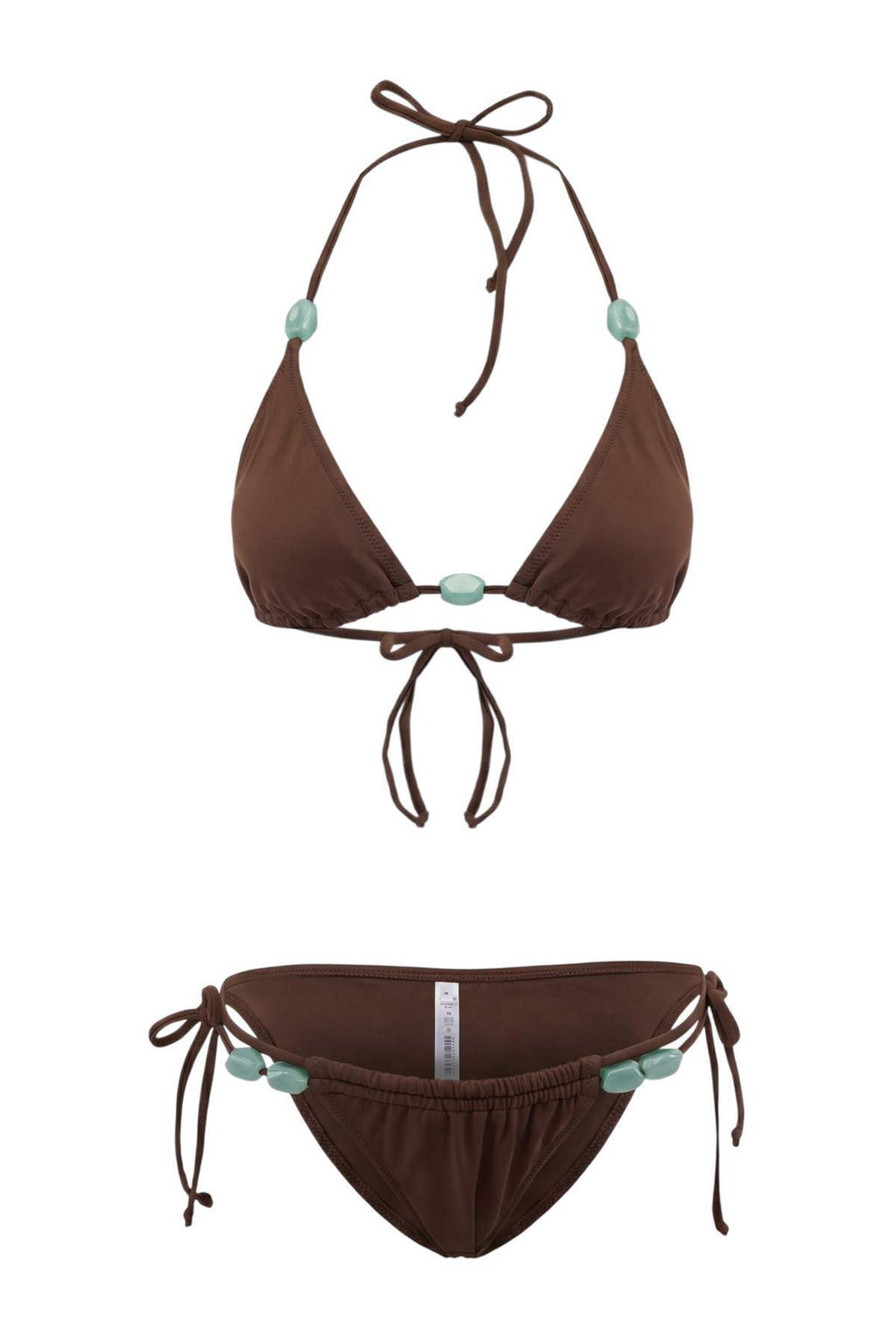 TRENDYOLMILLA Ekru Ucgen Boncuk Aksesuarl? Brazilian Bikini Tak?m? TBESS25BT00056  фото 10