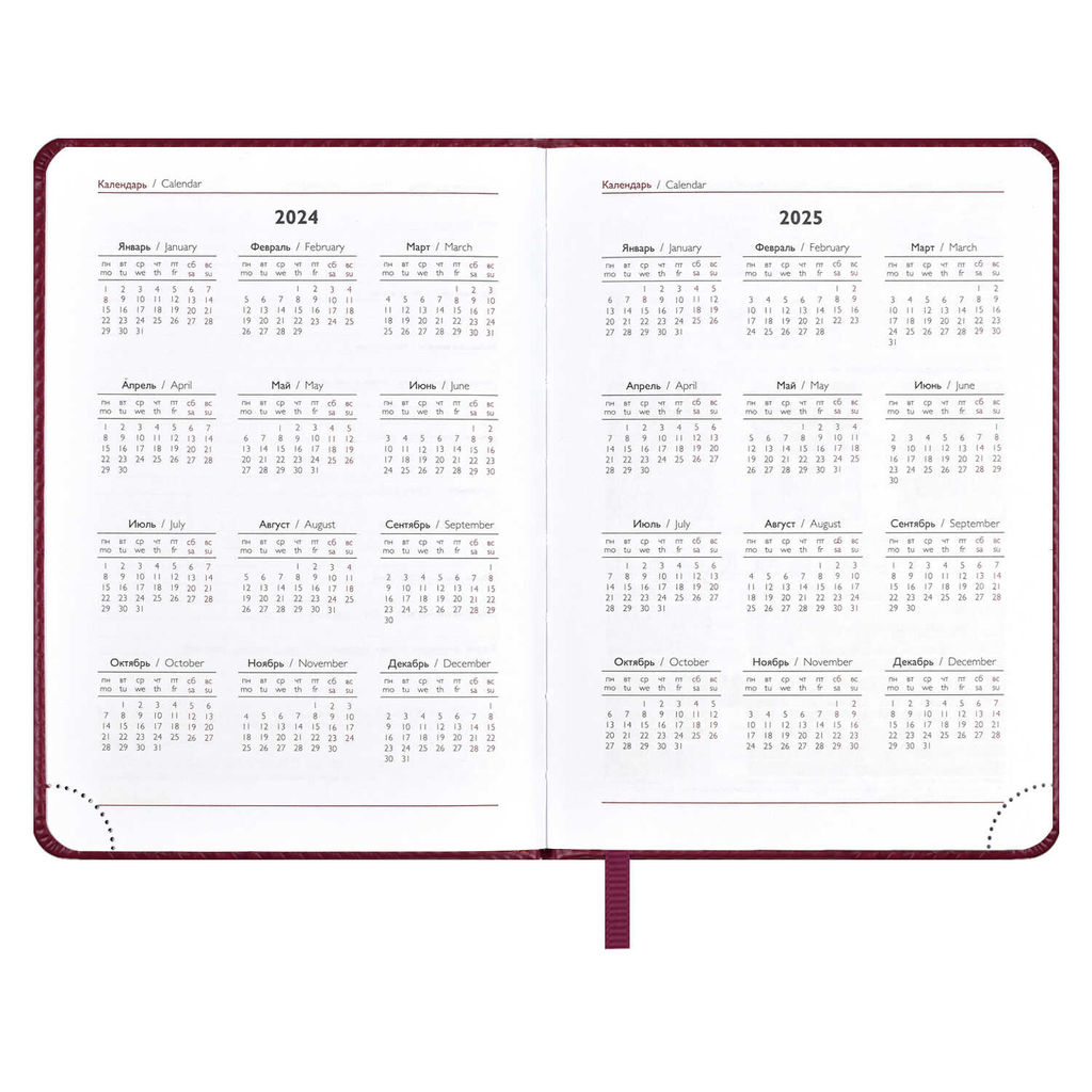 Ежедневник датированный 2024 ESCALADA, А6+, 176 л., арт. 63788/ 20 САРИФ БОРДОВЫЙ  фото 6