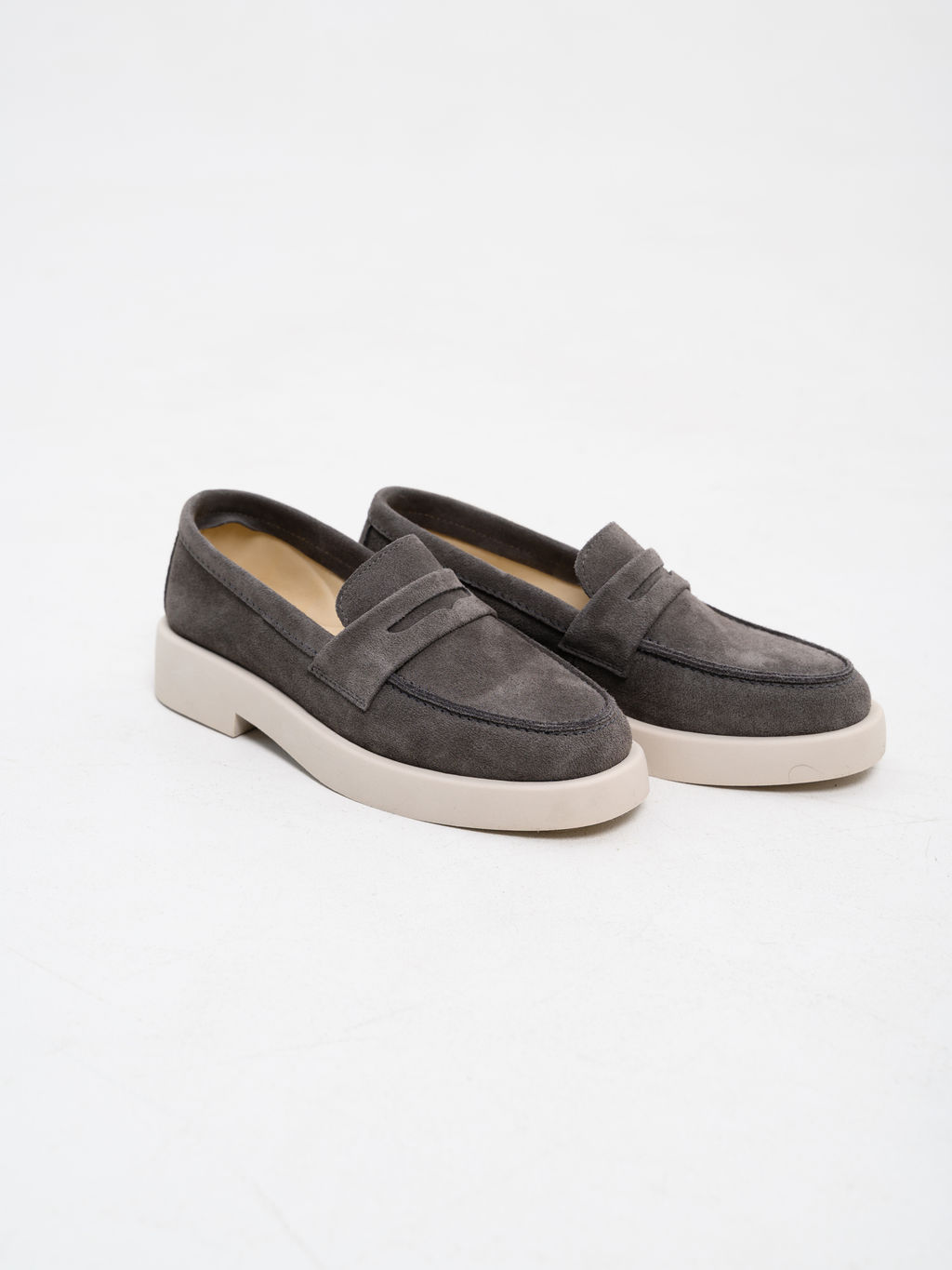 Лоферы туфли EDART 176.1593 be. Серый замок замша  фото 14