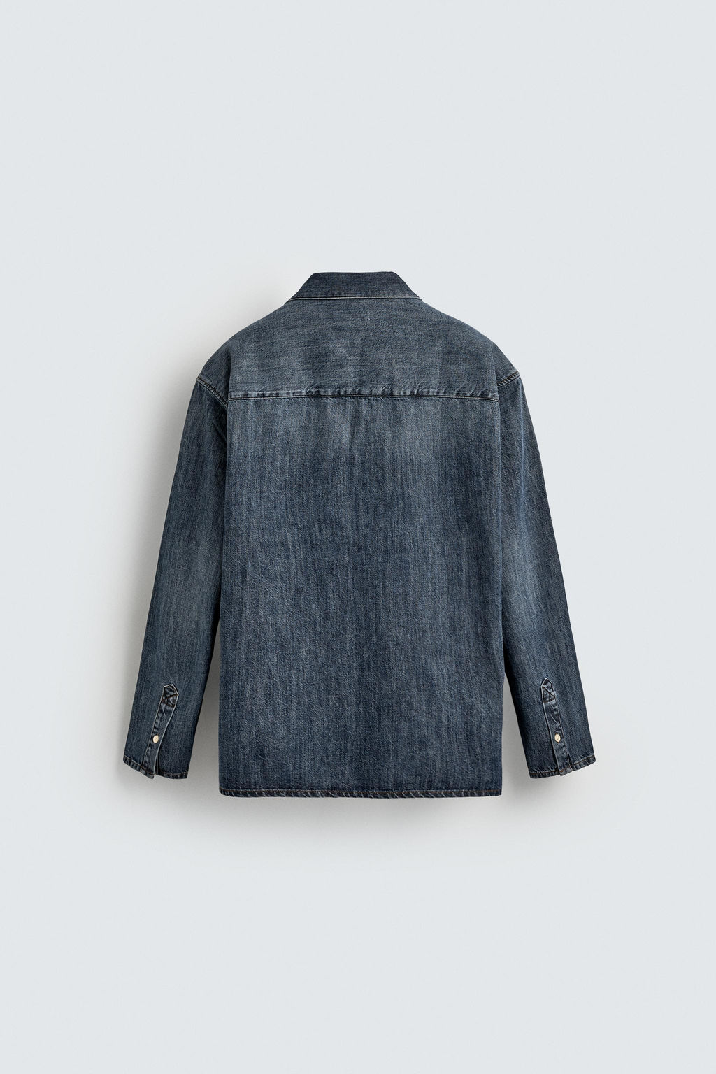 WASHED DENIM OVERSHIRT - Zara фото 9