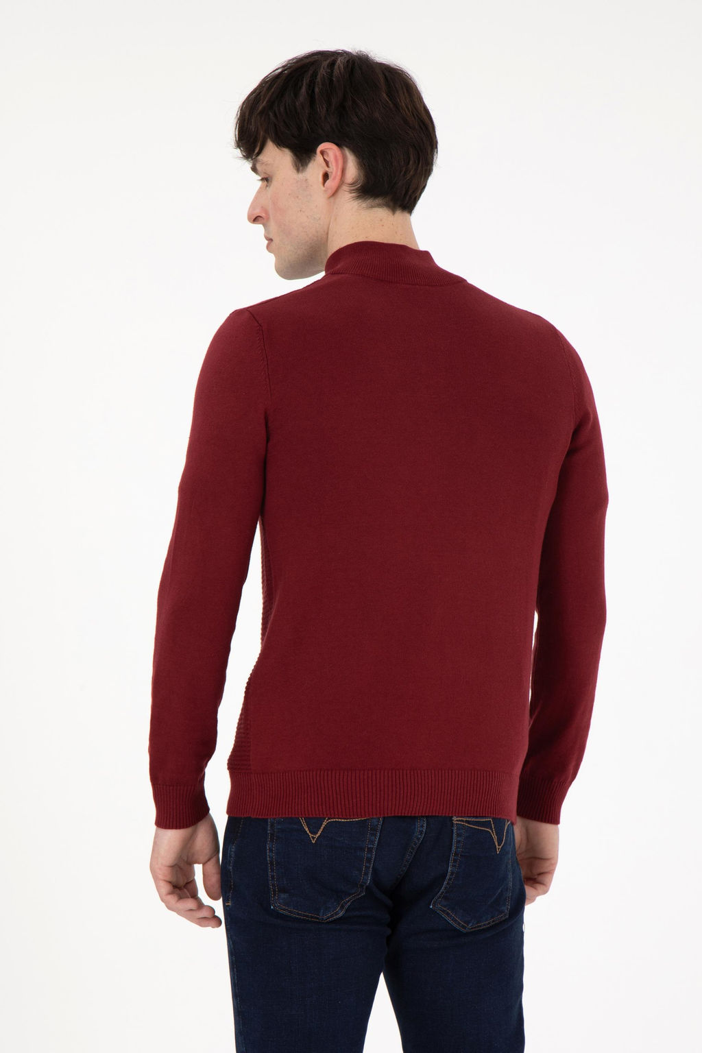 Мужской бордовый базовый трикотажный кардиган Неожиданная скидка в корзине - U.s. polo assn фото 12