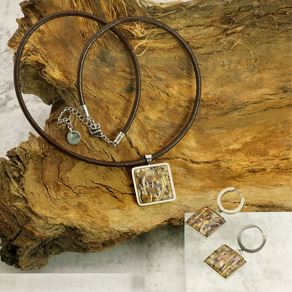 Серьги из муранского стекла CARAMEL CREM LS3452