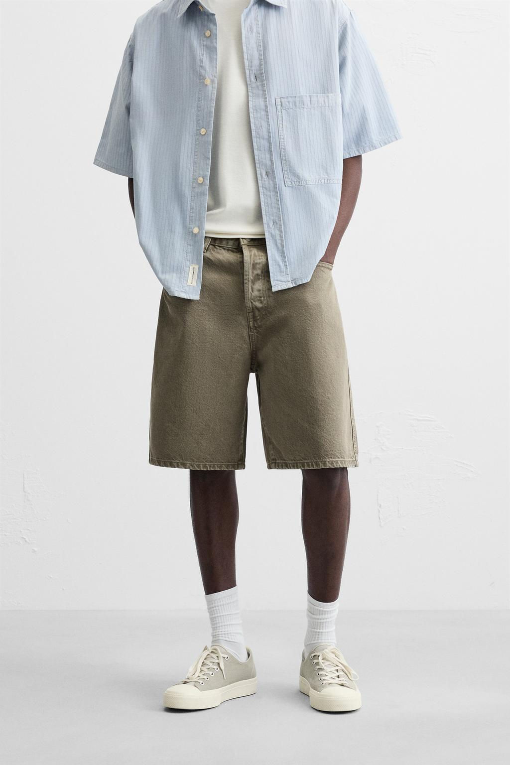 STRAIGHT-LEG DENIM BERMUDA SHORTS - Zara фото 33