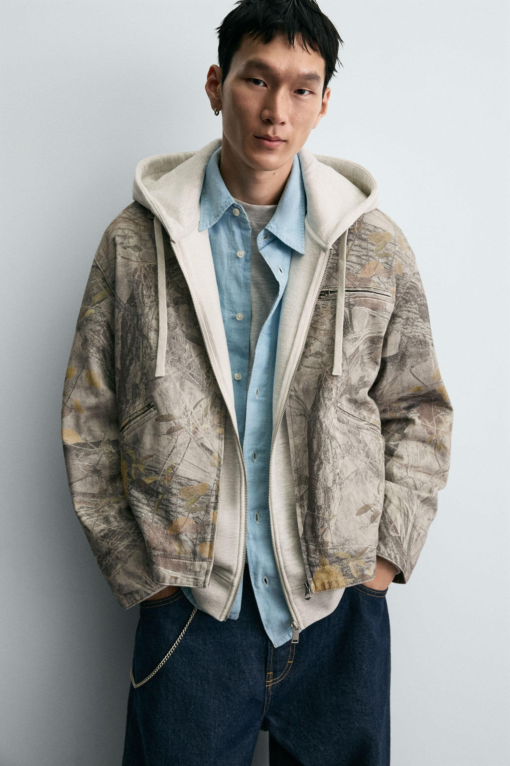 WASHED JACKET ABSTRACT PRINT - Zara фото 5
