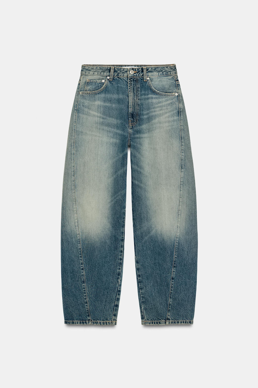 JEANS TRF BAGGY BALLOON TIRO MEDIO / Azul lavado - Zara фото 7