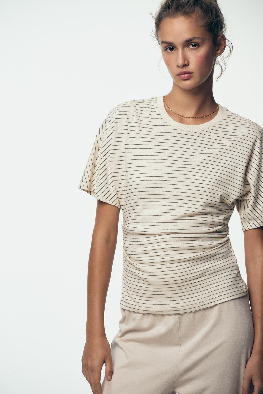 RUSTIC RUCHED T-SHIRT - Zara фото 11