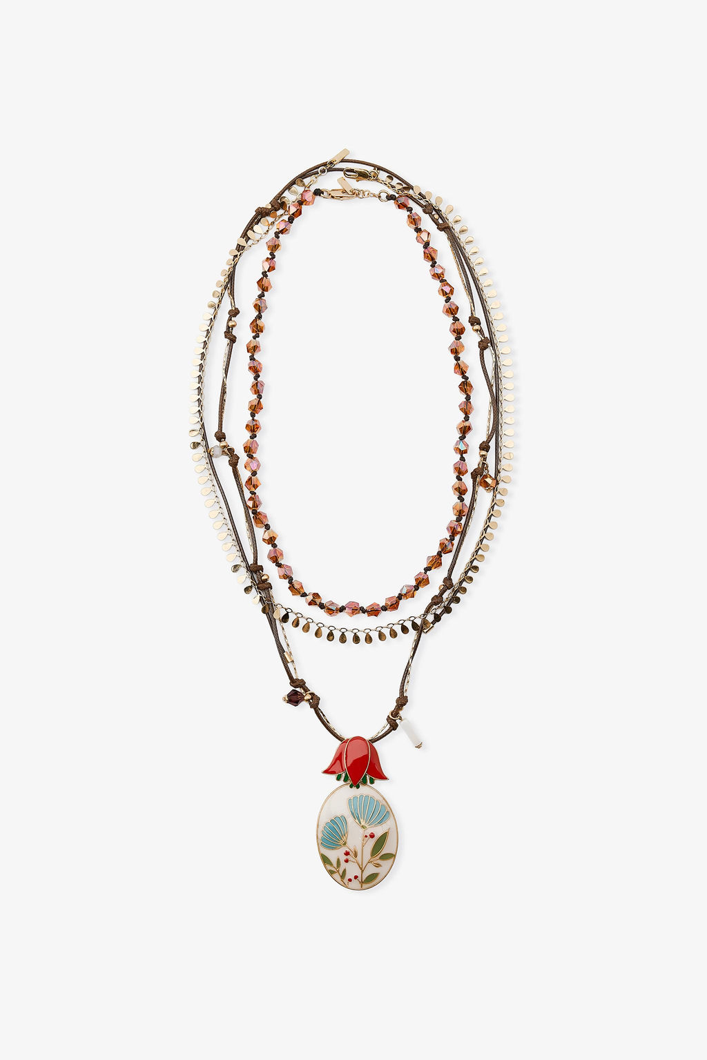 PACK OF 3 FLOWER BEAD NECKLACES - Zara фото 2