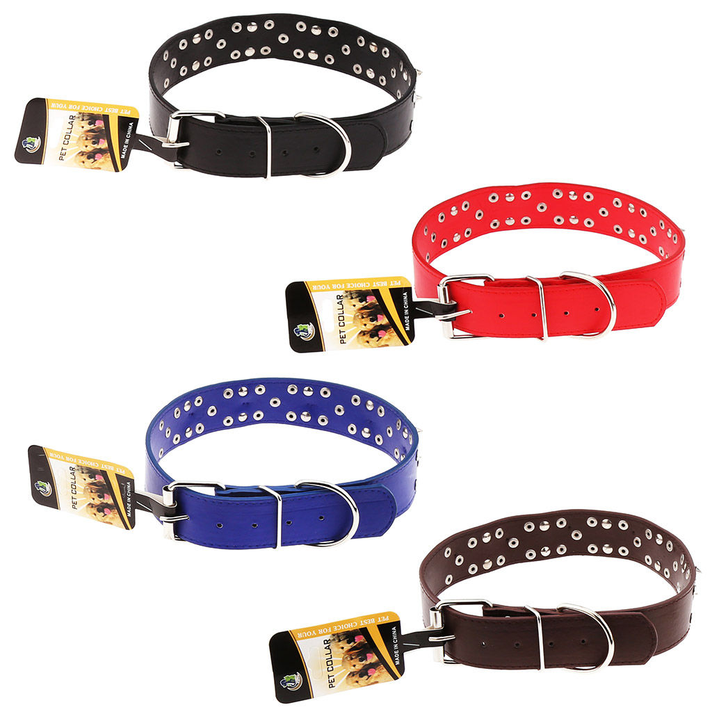Пэт тойс (Pet toys) Ошейник для собаки Шипы, клепки 3,9х68см, металлическая застежка, под кожу, металл декор, на картоне, цвета в ассортименте: красный, синий, черный, темно-коричневый (Китай)  фото 4