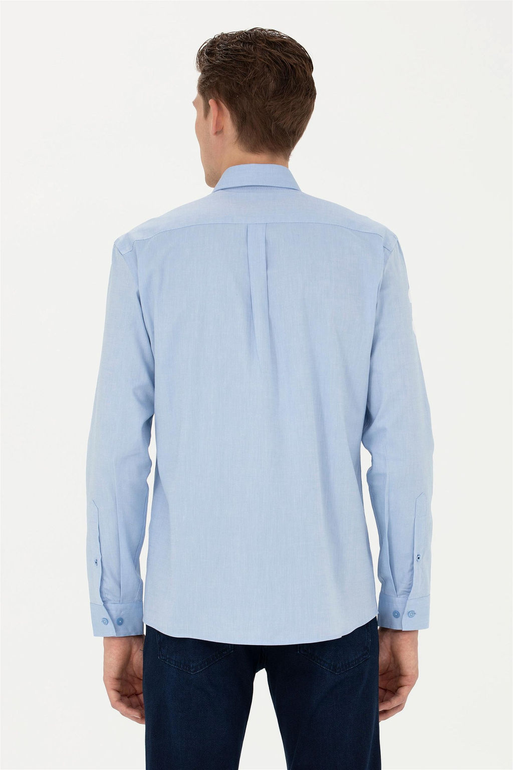 Мужская синяя рубашка с длинным рукавом - U.s. polo assn фото 5