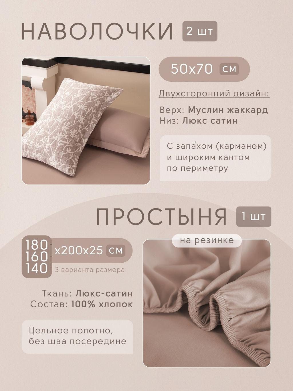 Комплект постельного белья на резинке Сатин Aurora Veil с Покрывалом AVR007 180*200*25;160*200*25;140*200*25 Евро - Ситрейд фото 4