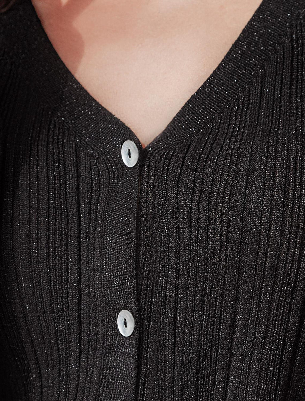 Жакет из вискозы тонкой вязки с люрексом - Vilatte фото 2