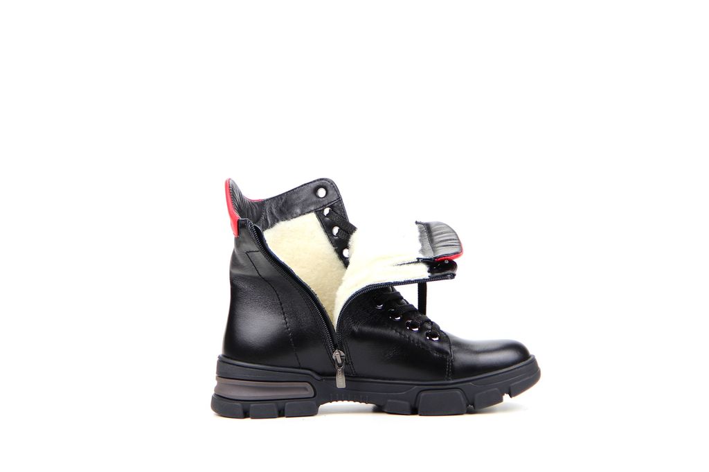 Ботинки EDART 227.V.astra15bl.black+red/шерсть