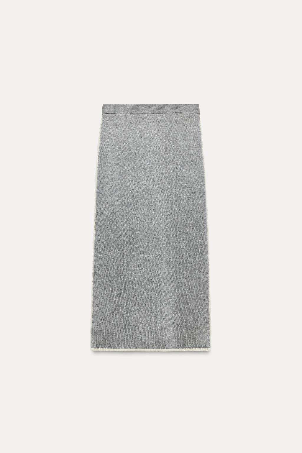 CONTRAST TRIM KNIT MIDI SKIRT - Zara фото 4