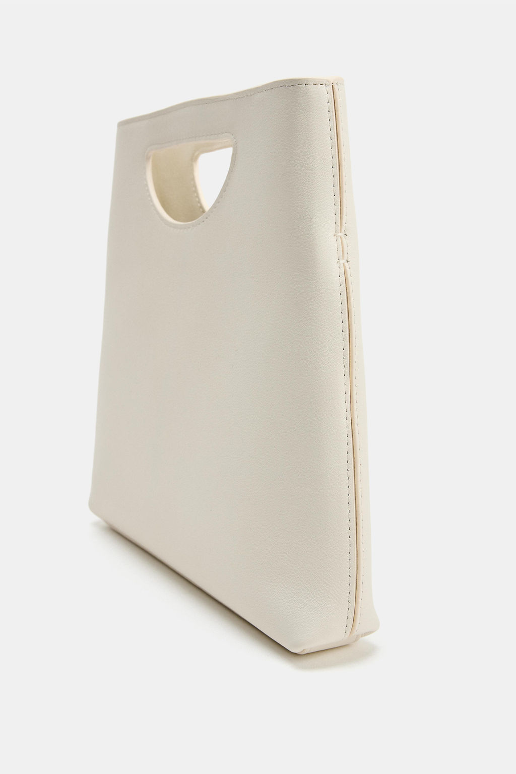 BOLSO DE MANO PIEL / blanco