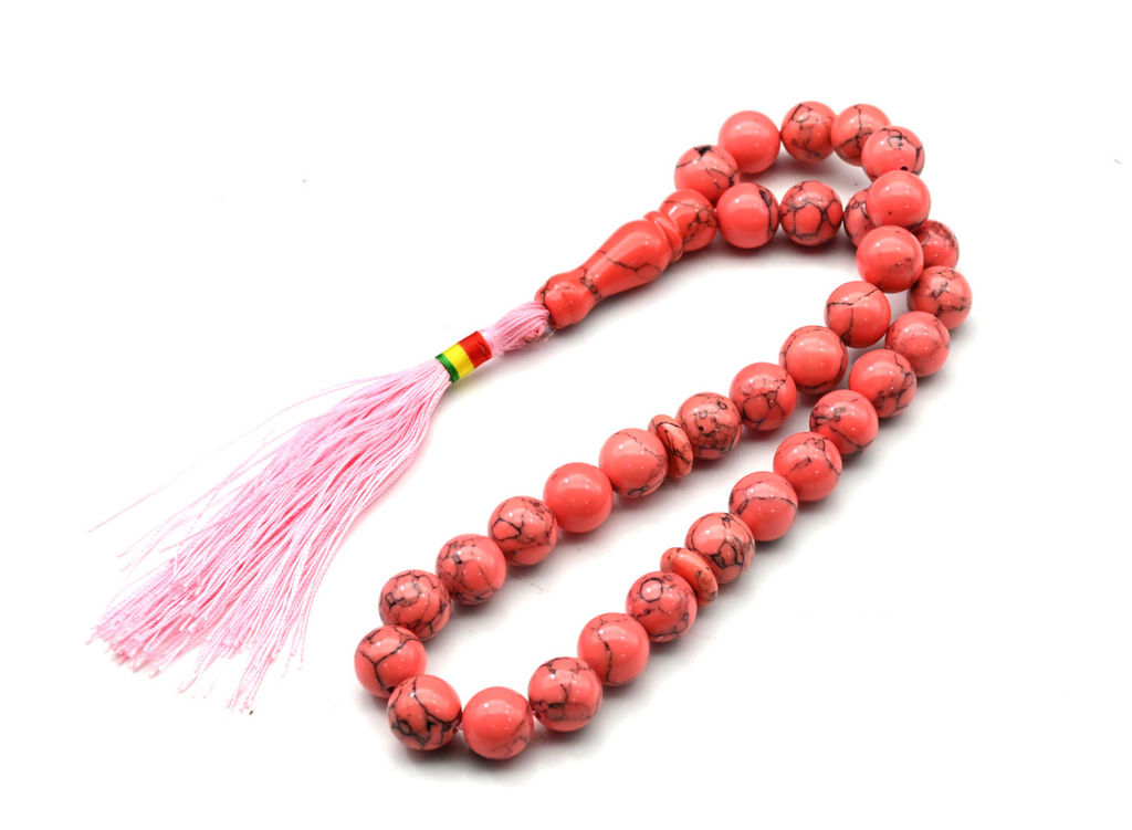 Четки из кахолонга имитация шарик 10мм, цв.розовый, 33см