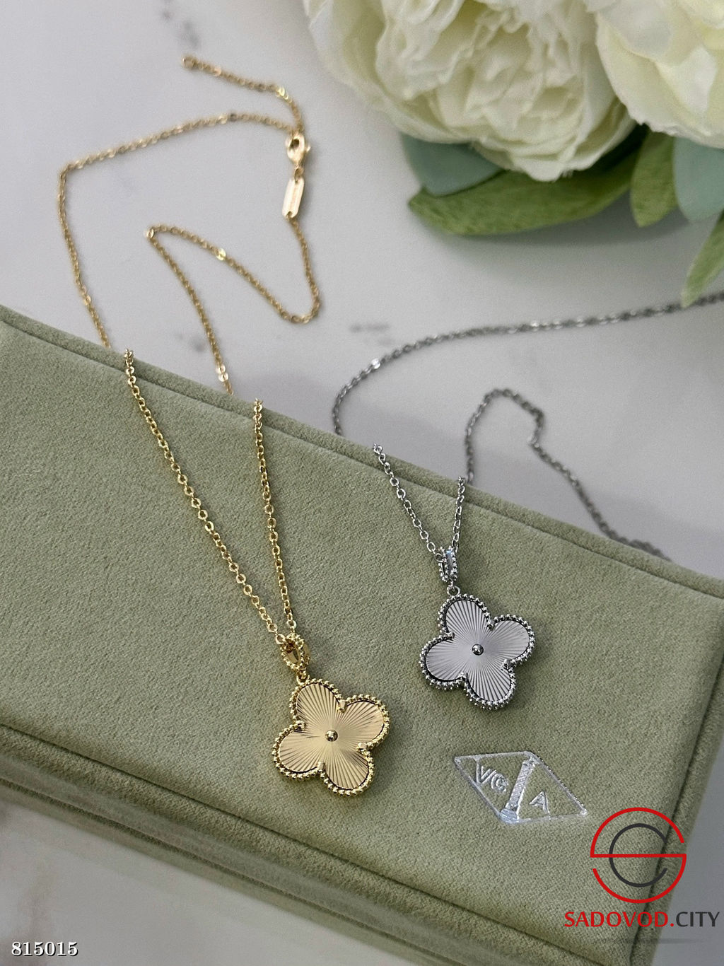 Цепочка с кулоном клевер из медицинской стали