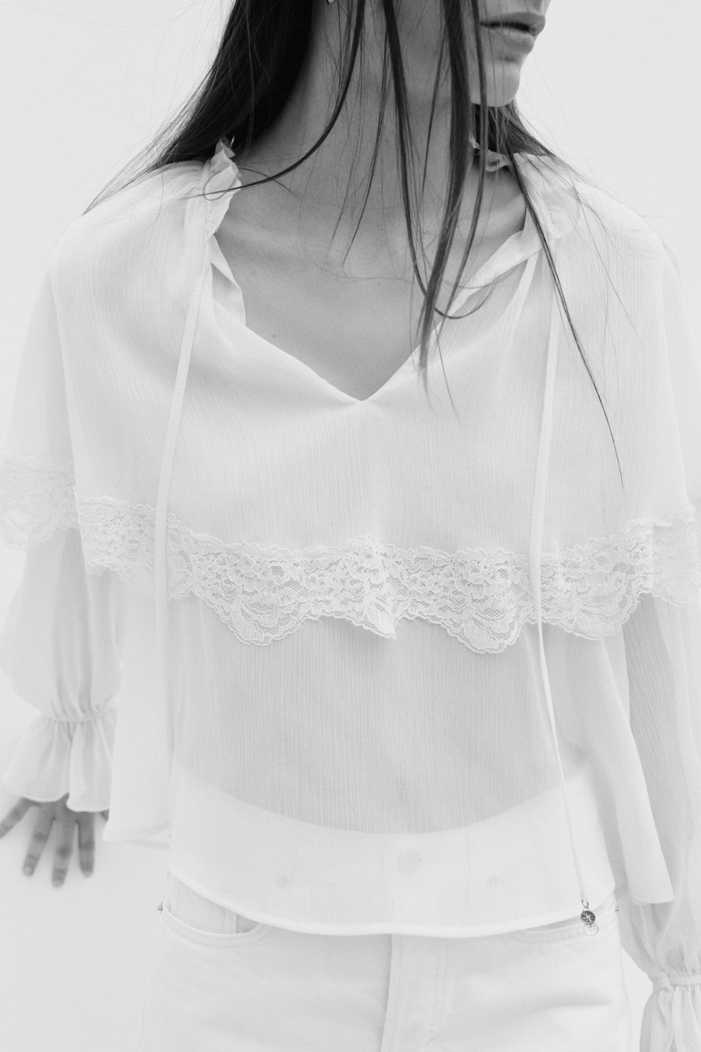 Blusa con capa decorativa - H&m фото 3