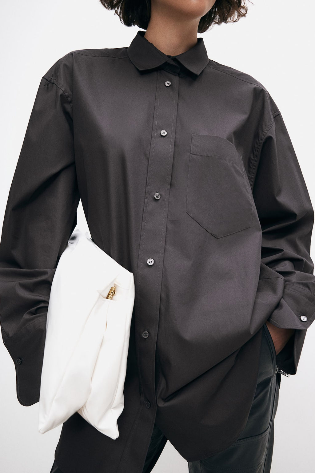 Camisa oversize de popelina - H&m фото 2