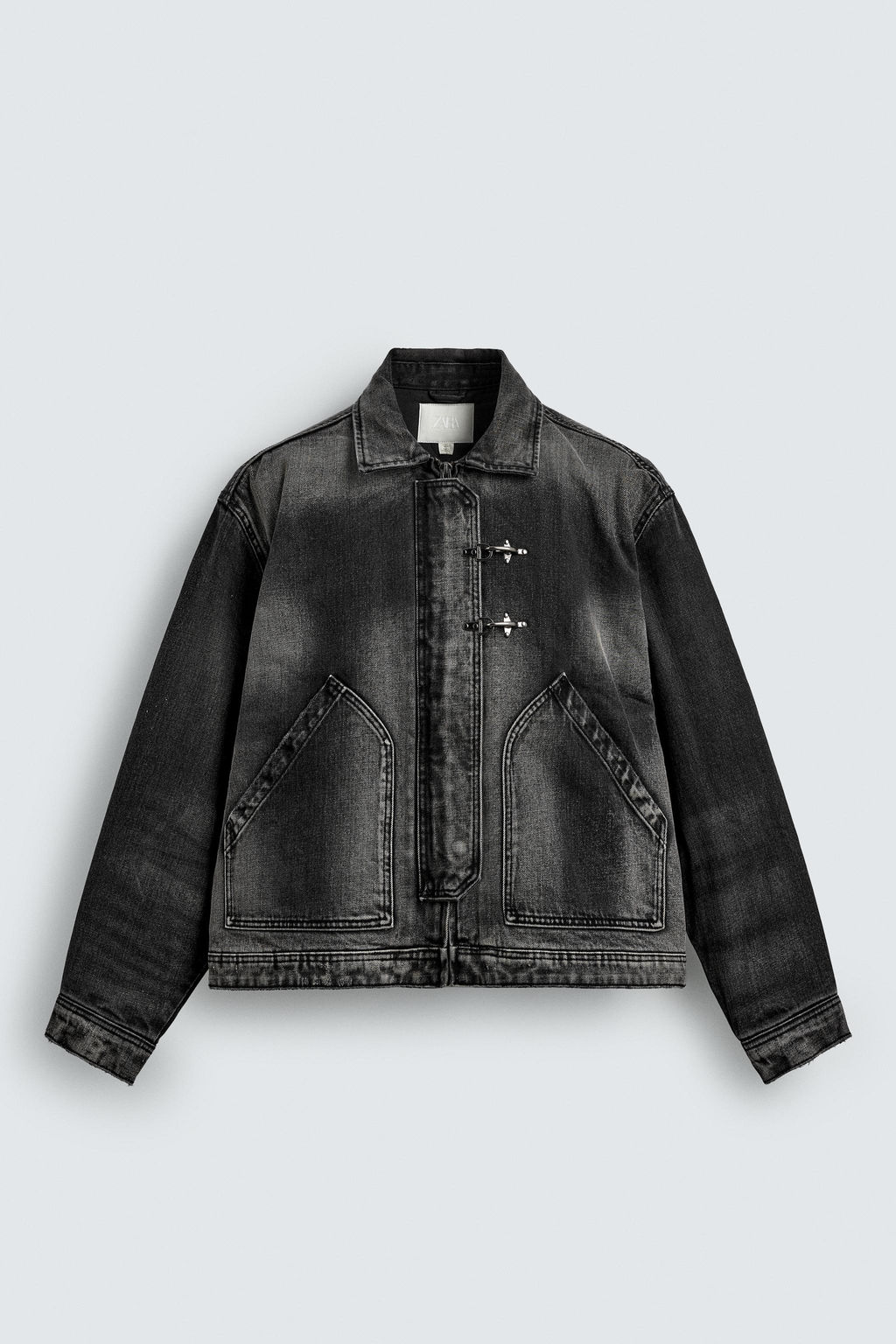 CAZADORA DENIM BOXY FIT ALAMARES / Carb?n - Zara фото 7