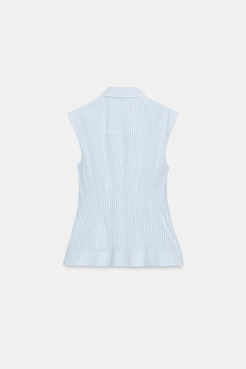 CAMISA PLIEGUES MANGA SISA ZW COLLECTION / Azul / Blanco