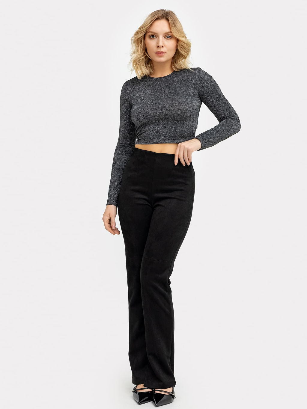 Брюки женские черные под замшу черный 182493 - Mark formelle фото 2