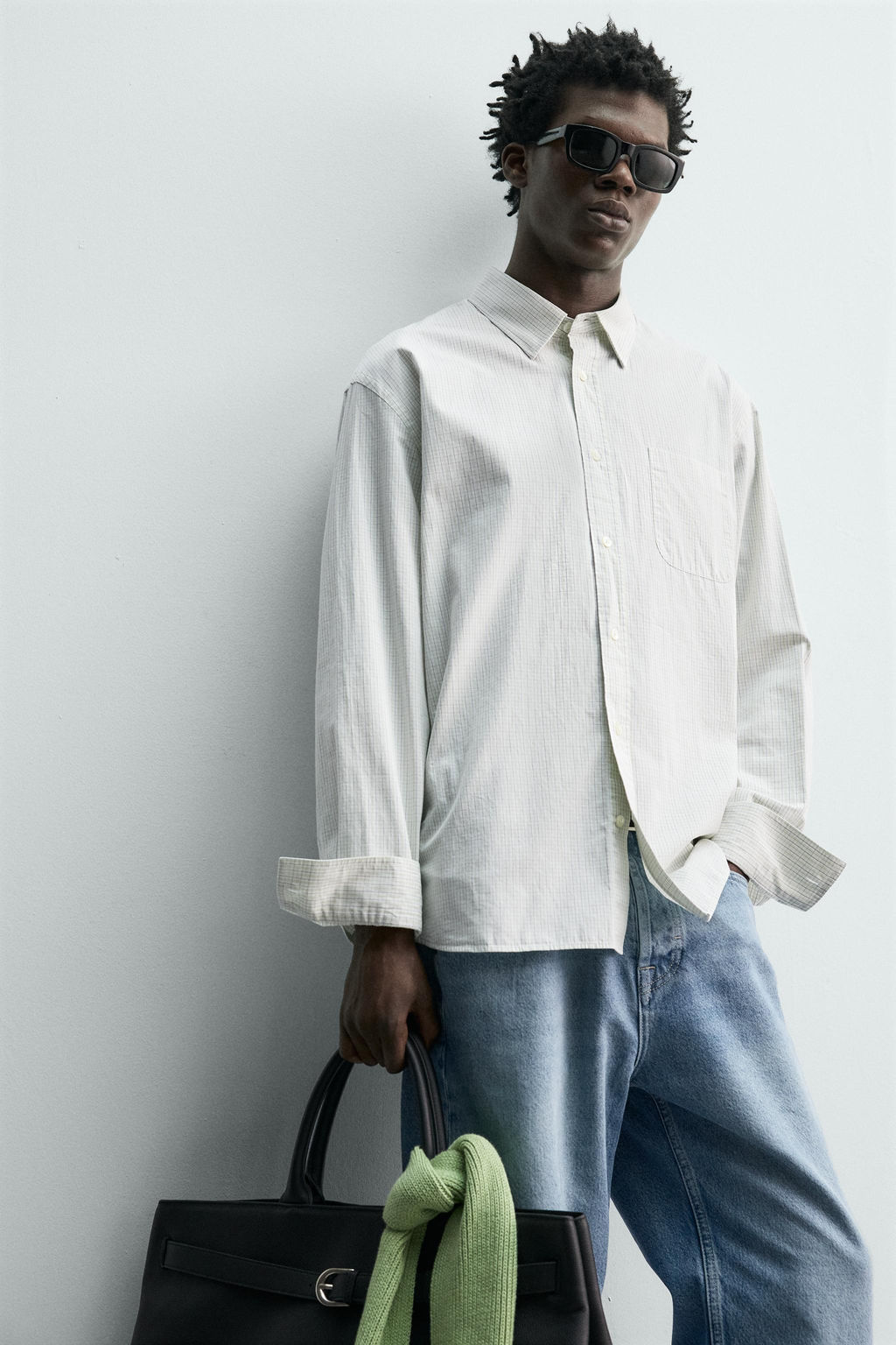 CAMISA POPEL?N CUADROS / Verde agua - Zara фото 6