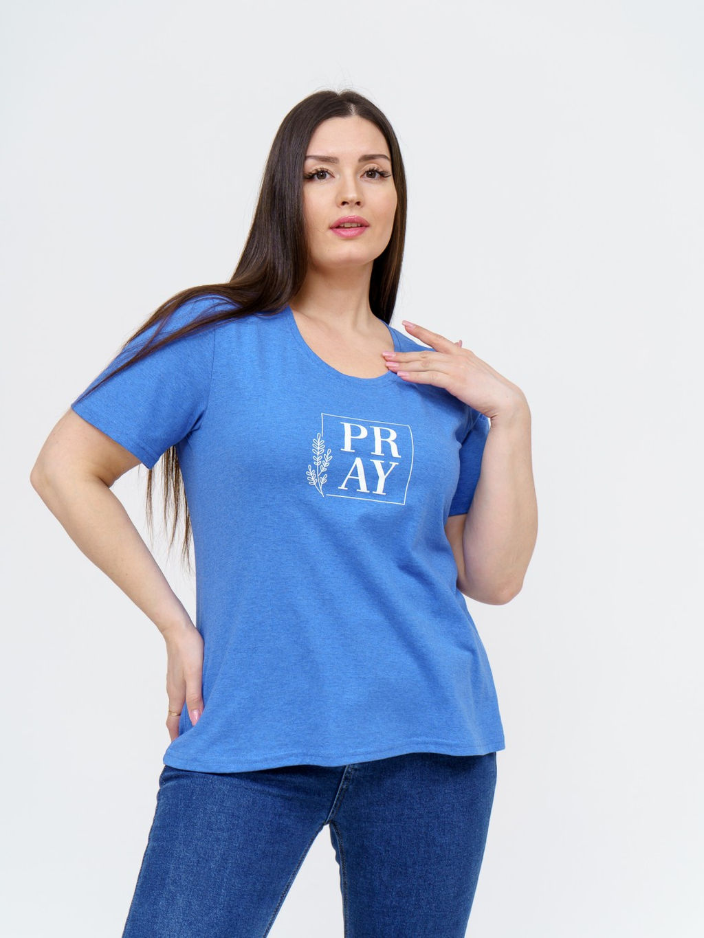 Футболка женская Ника индиго/меланж