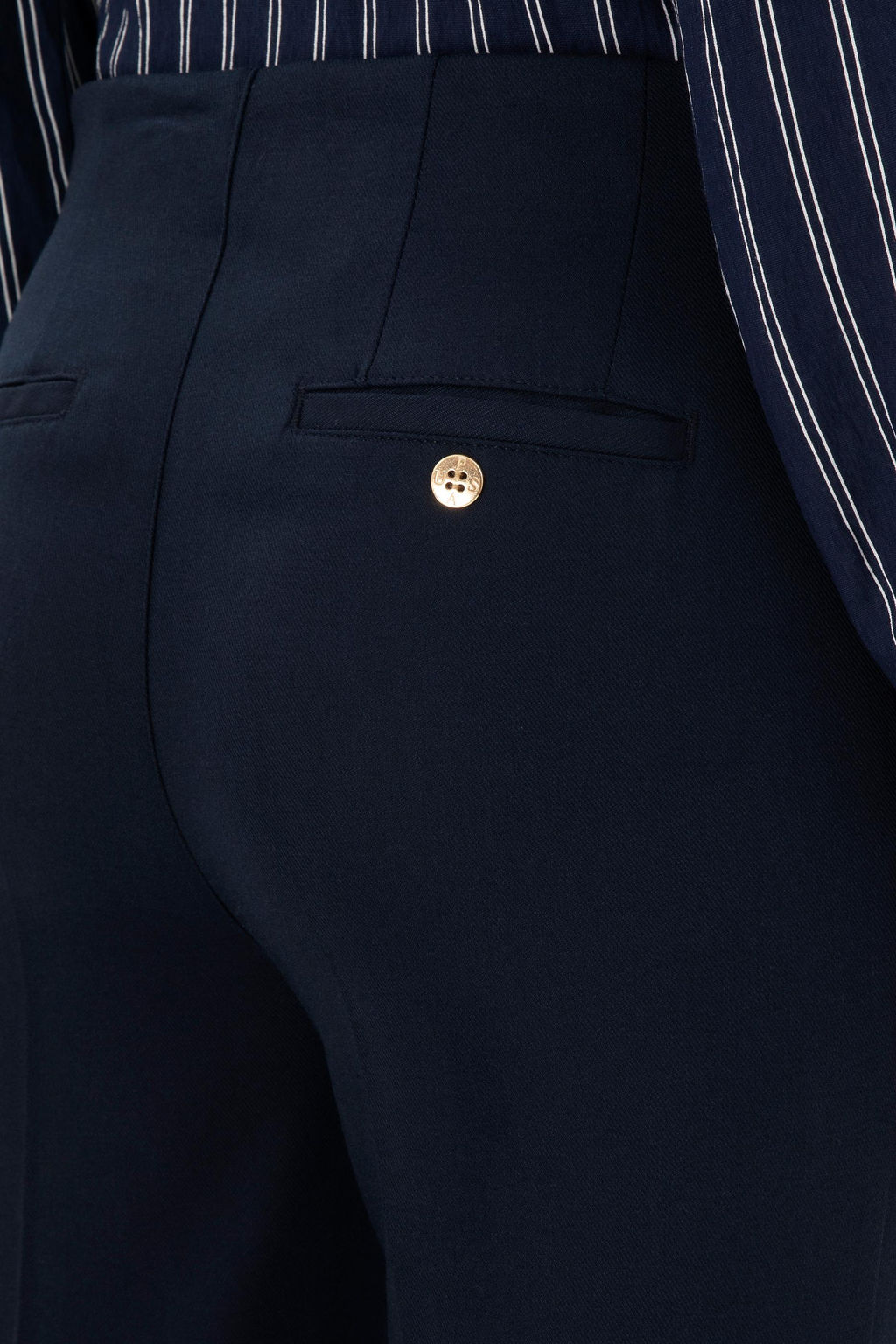 Kad_n Lacivert Carrot High Waist Fit Kanvas Pantolon