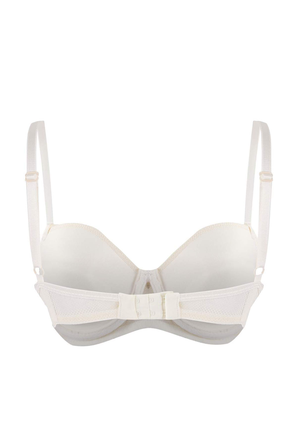 Beyaz Dantel ve Kurdele/Fiyonklu Push Up Balconette Orme Sutyen THMSS26SU00009