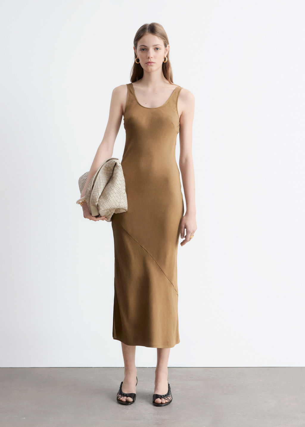 Vestido midi con corte al bies - H&m фото 6