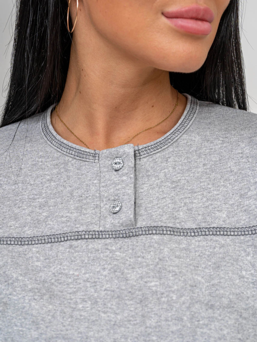 Пижама женская, цвет серый