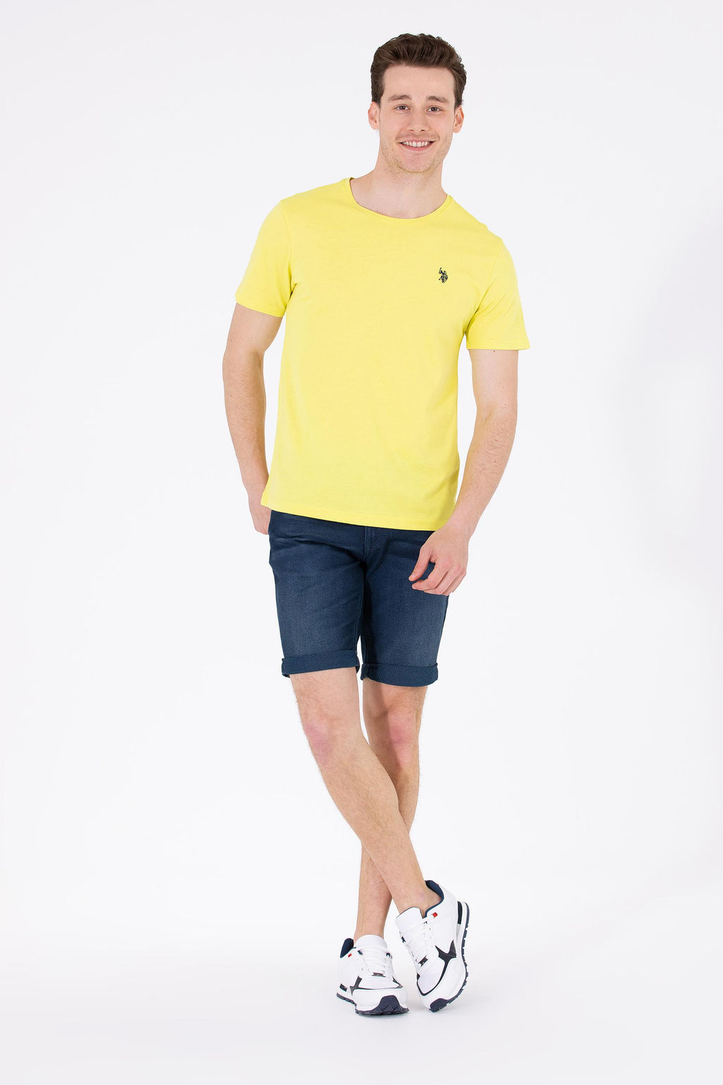 Футболка мужская U.S. Polo Assn Citron Basic с круглым вырезом лимонная хлопок  фото 18
