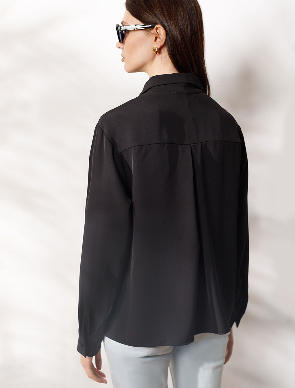 Блузка вечерняя из креп шифона с кружевом