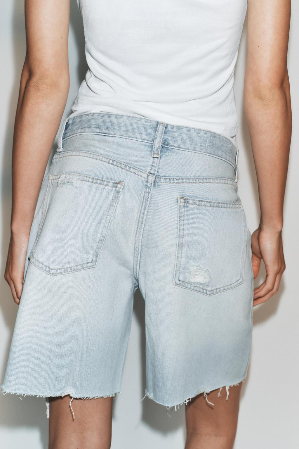 TRF MID-RISE DENIM BERMUDA SHORTS - Zara фото 12