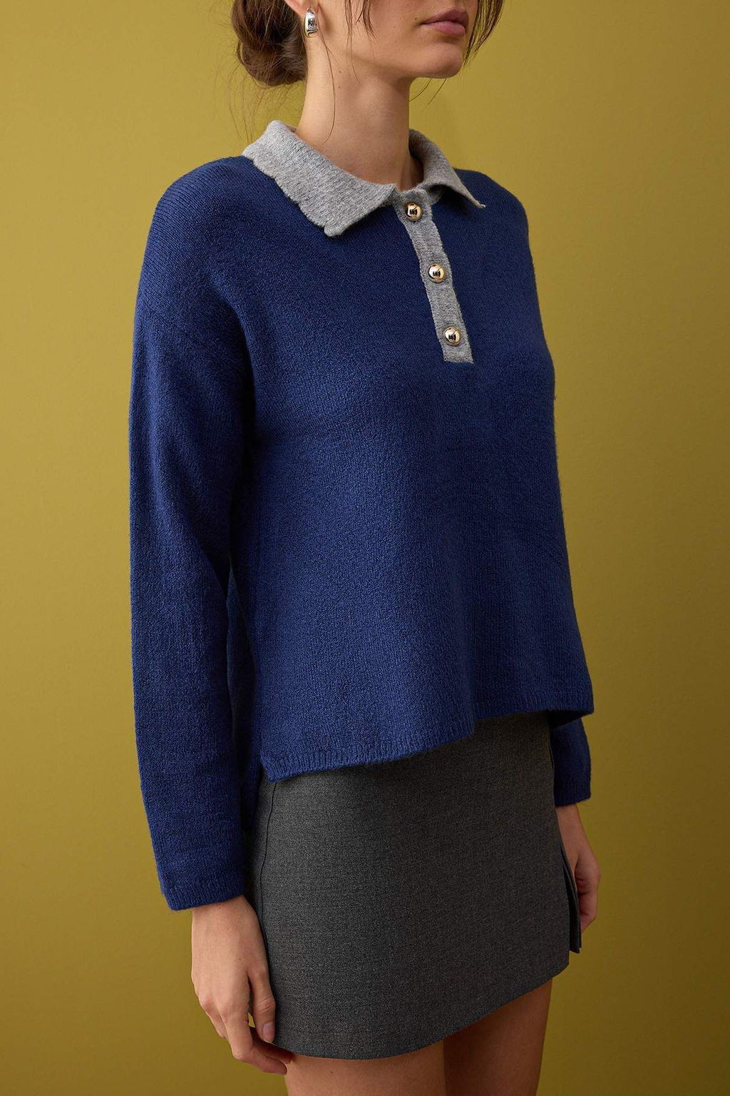 Indigo Yumusak Dokulu Genis Kal?p Triko Kazak TWOAW26KZ00062 - Trendyolmilla фото 3