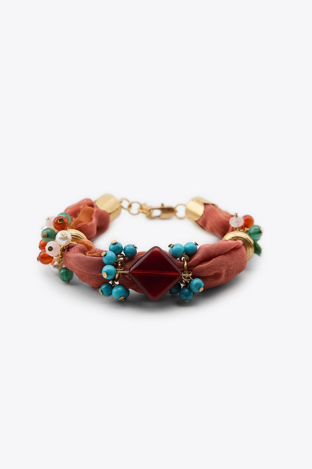 PACK OF 2 FABRIC BEADED BRACELETS - Zara фото 4