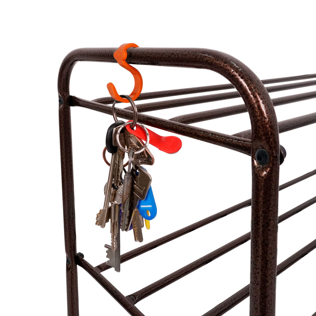 Подставка для обуви 2-полочная металл."Альфа 32" 87х30х40см медный антик/коричневый