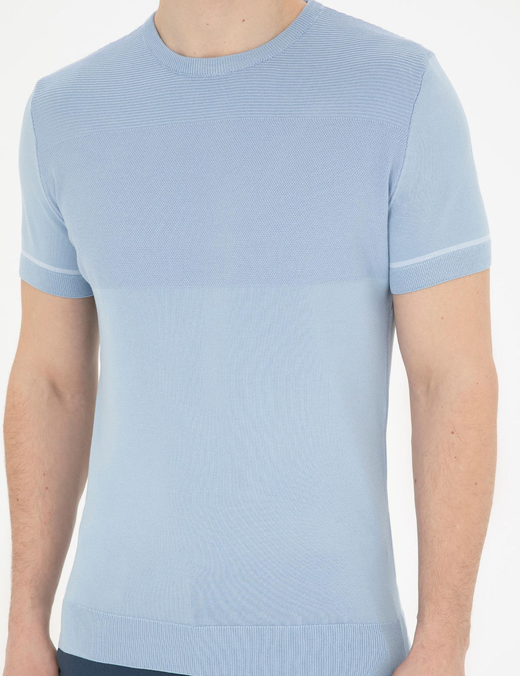 Mavi Slim Fit Bisiklet Yaka Triko Ti__rt