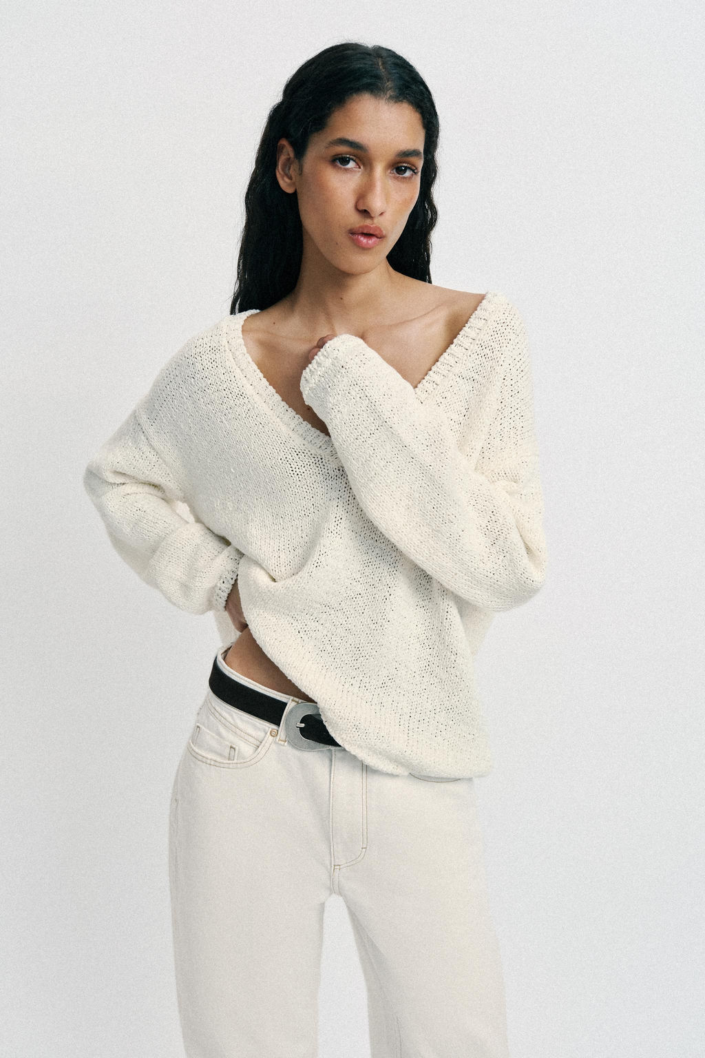 JERSEY PUNTO ESCOTE PICO / Crudo - Zara фото 2