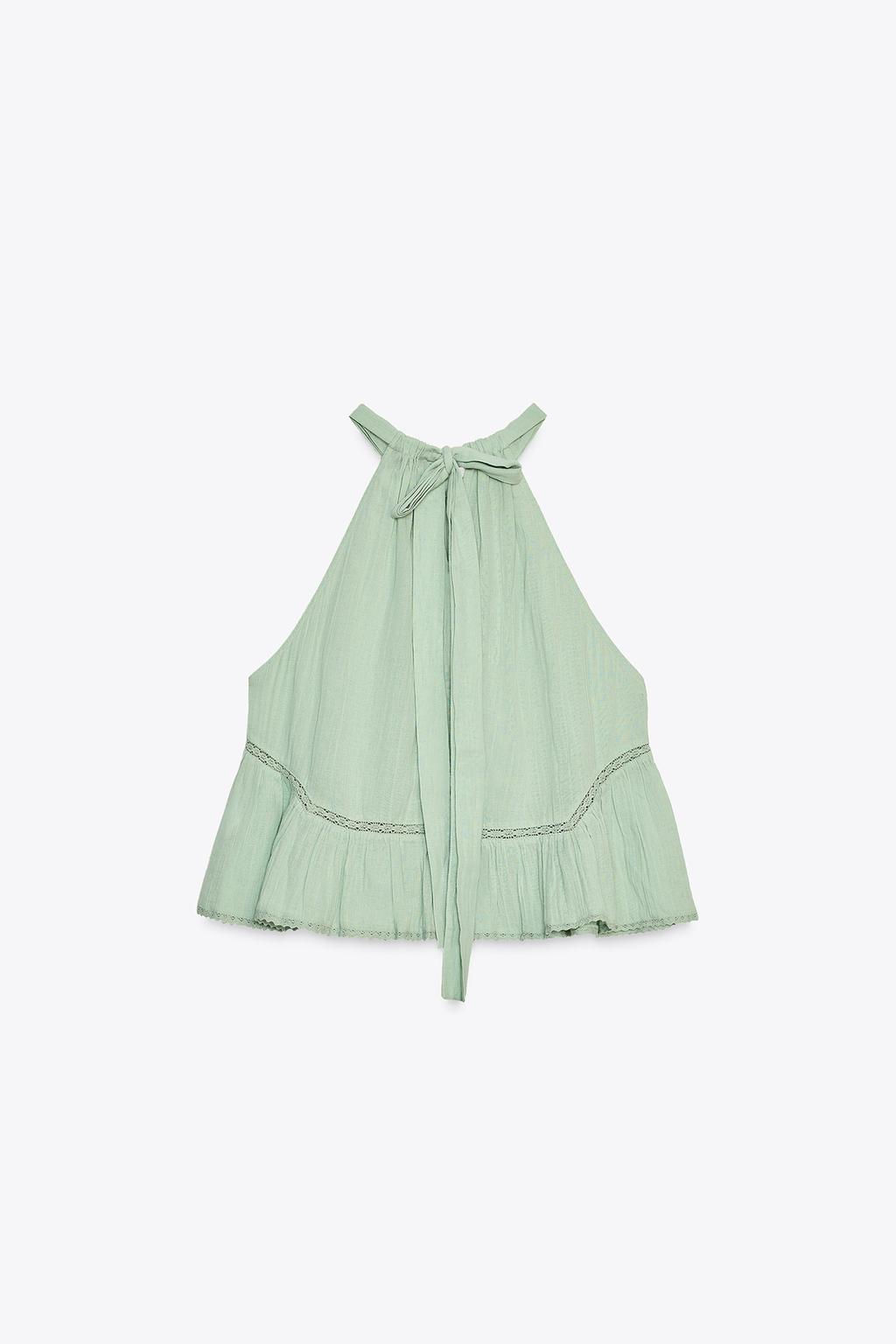 EMBROIDERED GAUZE TOP - Zara фото 7