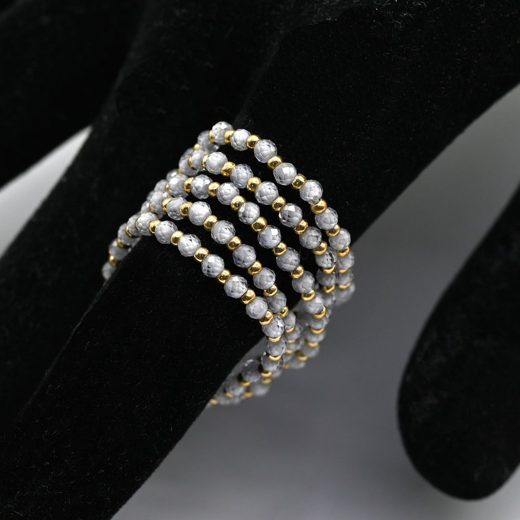 Колечко на резинке из фианитов цвет хрусталь