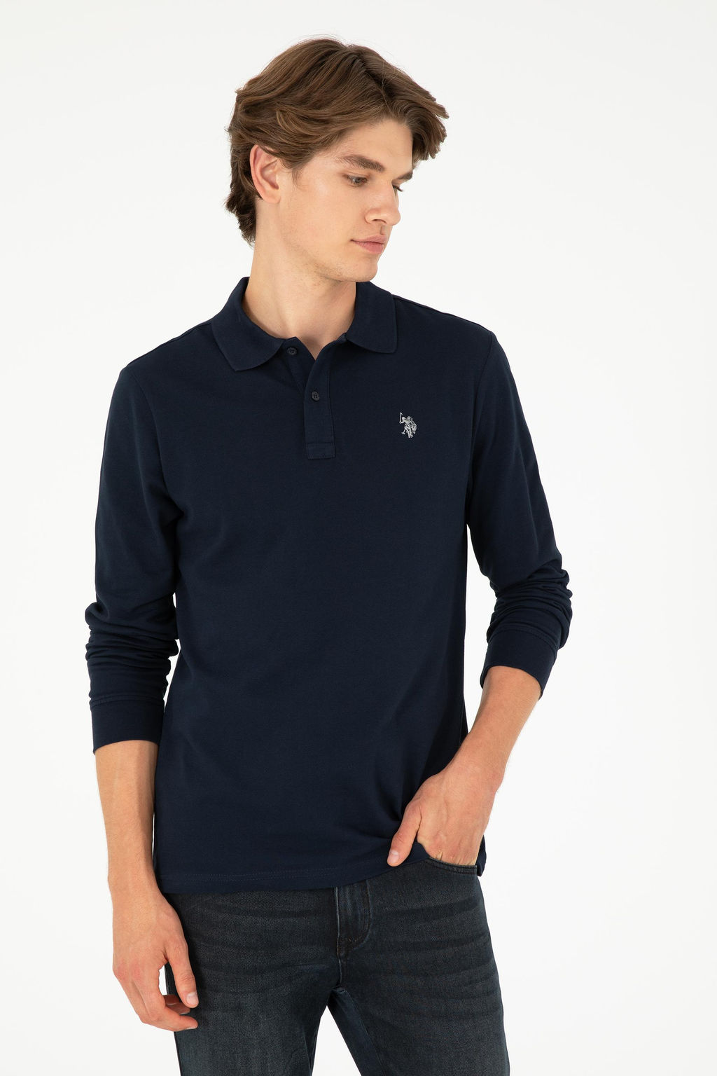 Мужской темно-синий базовый свитшот - U.s. polo assn фото 3