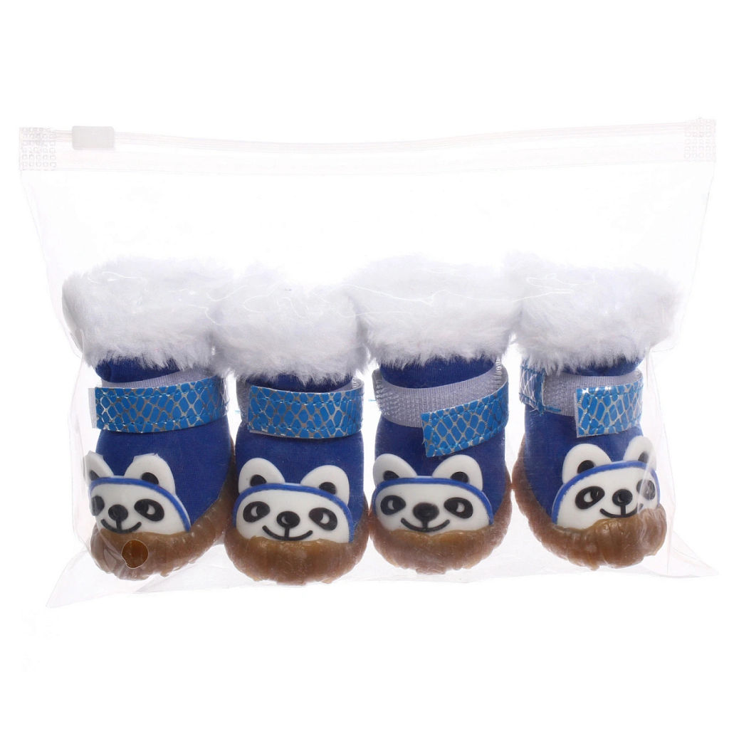 Ботинки зимние для животных "МОДНЫЙ БРО", на липучке, цвет синий, размер 3, 5см