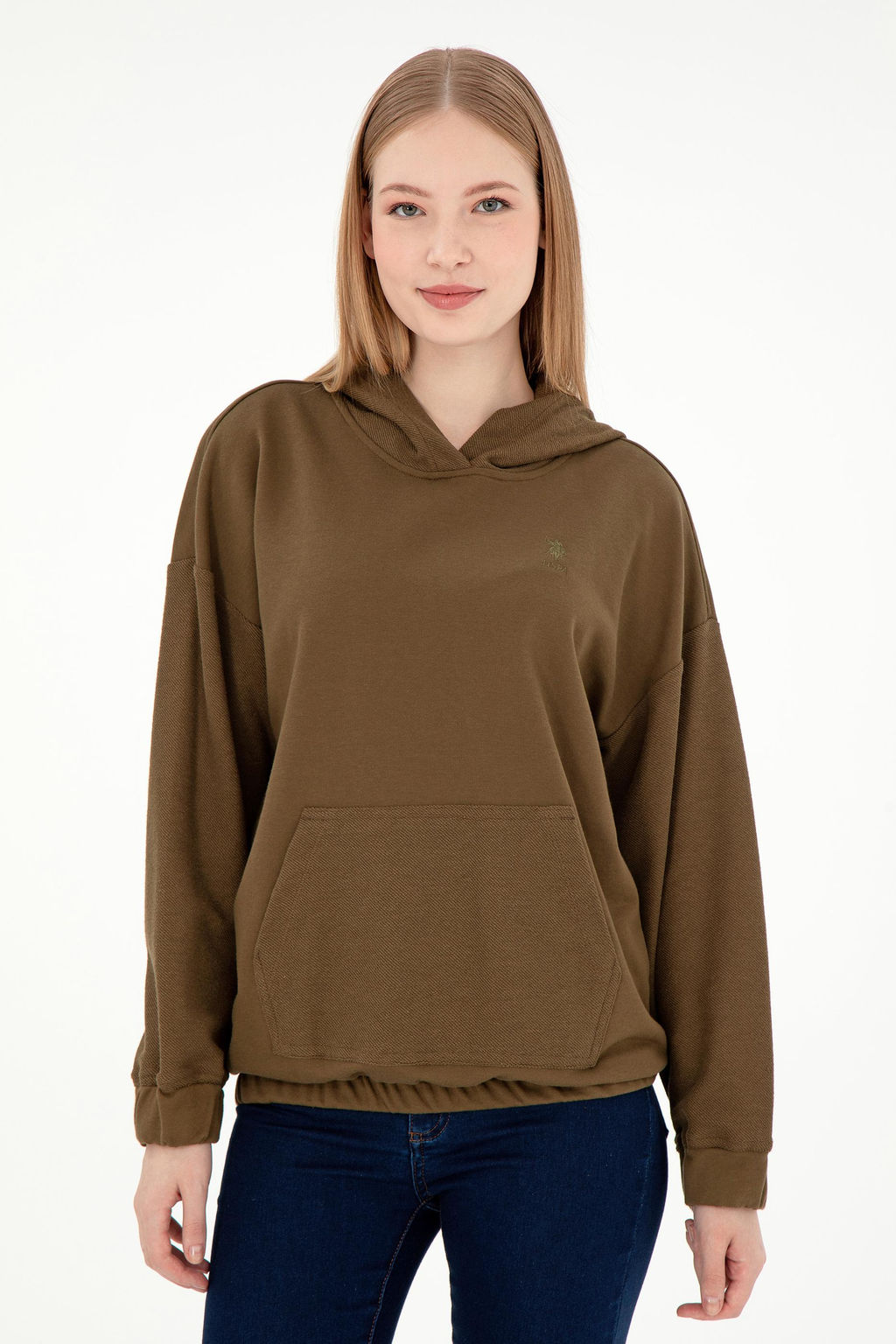 Женский свитшот цвета хаки Неожиданная скидка в корзине - U.s. polo assn фото 10