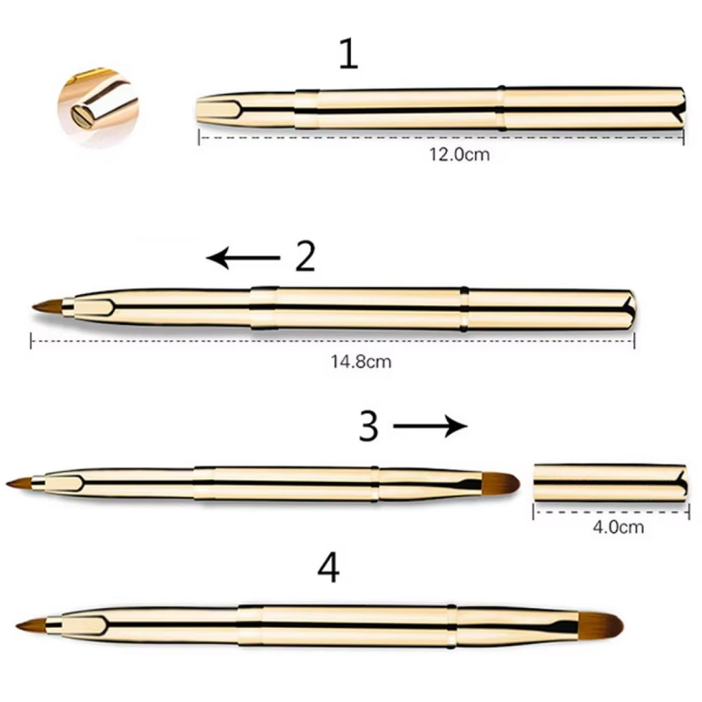 Nail Art Двусторонняя кисть для нанесения точечного макияжа губ, золотистый фото 11